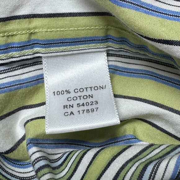 Vintage 90s Banana Republic Striped Button Up Shirt Made In Hong Kong Size M - Picture 5 of 8